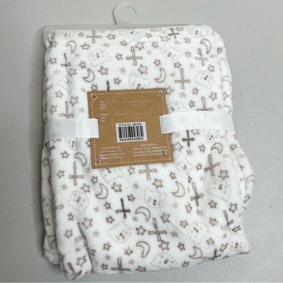 Maddie & Sofie Baby Blanket 3 piece Set with 2 novelty headbands 30x40 - Picture 2 of 7